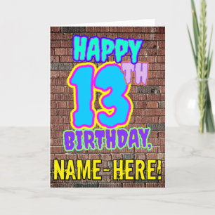 Carte 13e anniversaire - Amusant, Graffiti urbain inspir