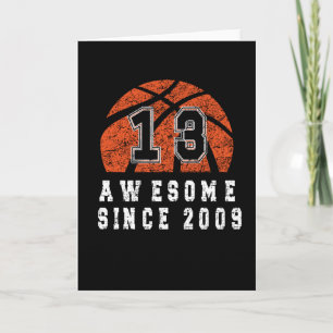 Carte 13e Anniversaire Né En 2009 Basketball Boy 13 Ans