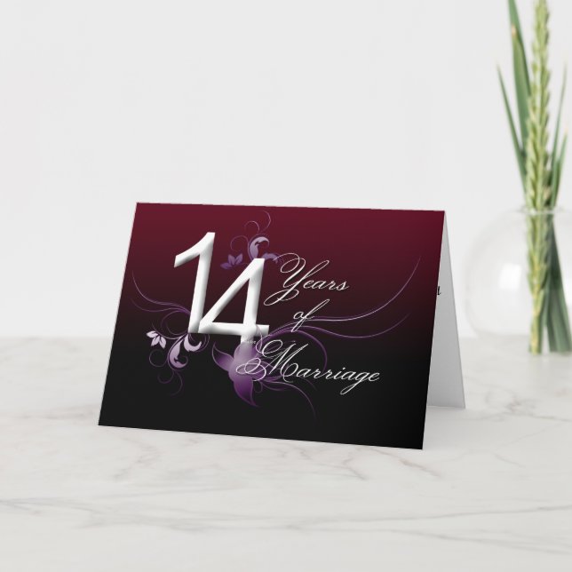 Carte 14 ans de mariage (anniversaire de mariage) (Devant)