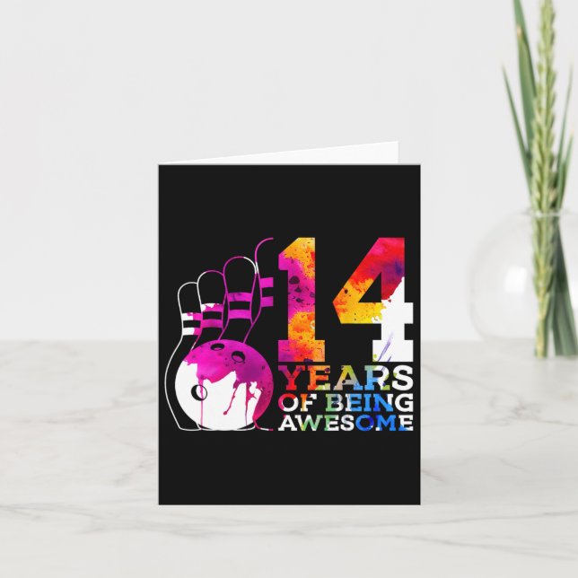 Carte 14 ans d'être merveilleux Bowling 14e anniversaire (Devant)
