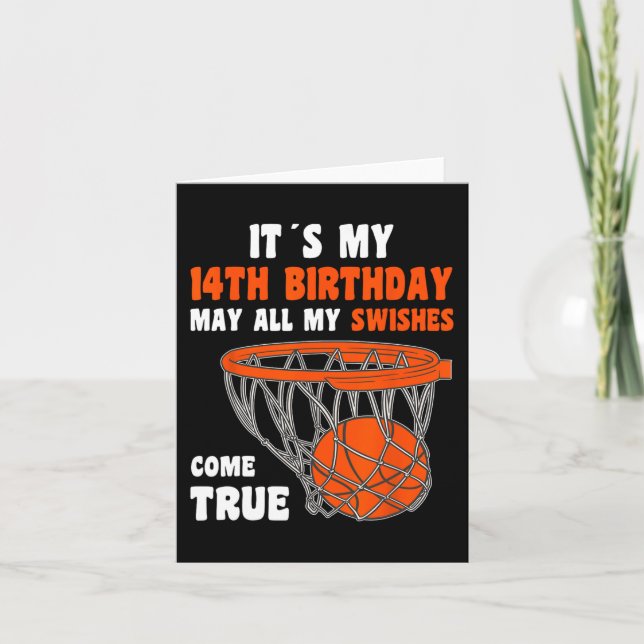 Carte 14 Ans Joyeux 14e anniversaire Basketball 14e bi (Devant)