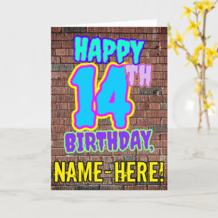 Carte 14e anniversaire - Amusant, Graffiti urbain inspir