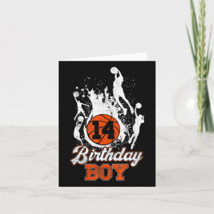 Carte 14e anniversaire Bysketbyll thème Anniversaire gar
