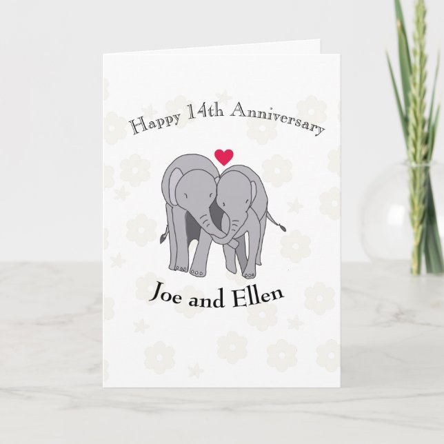 Carte 14e anniversaire du Mariage, anniversaire de l'ivo (Devant)