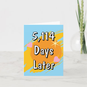 Carte 14e anniversaire du mariage en jours Quatorze ans