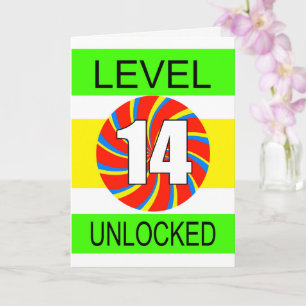 Carte 14e anniversaire Jeu d'ordinateur