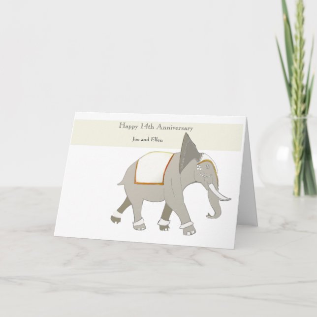 Carte 14e anniversaire modifiable (Devant)