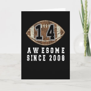 Carte 14e Anniversaire Né En 2008 Football Boy 14 An