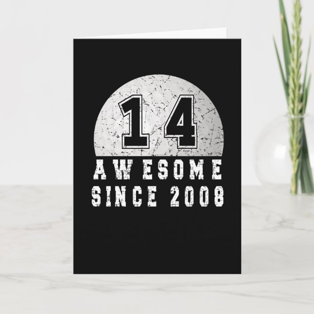 Carte 14ème Anniversaire Né En 2008 Garçon Golfer 14 Ann (Devant)