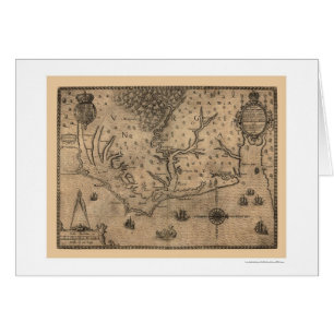 Carte 1590 de la Virginie de baie de chesapeake