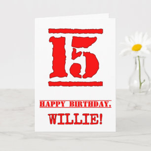 Carte 15e anniversaire : Amusant, Timbre en caoutchouc r