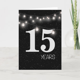 Carte 15e anniversaire avec lumières et étoiles