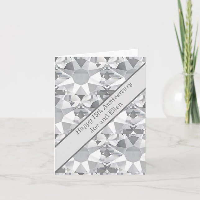 Carte 15e anniversaire du Mariage, Cristal (Devant)