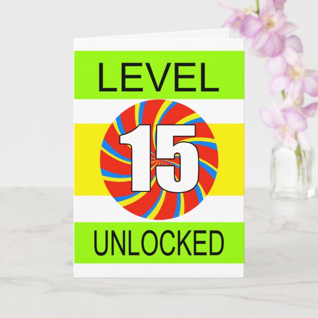 Carte 15e anniversaire Jeu d'ordinateur (Orchidée)