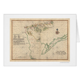 Carte 1639 de baie de Delaware