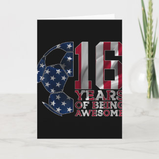 Carte 16 Ans De Football Génial 16e Anniversaire