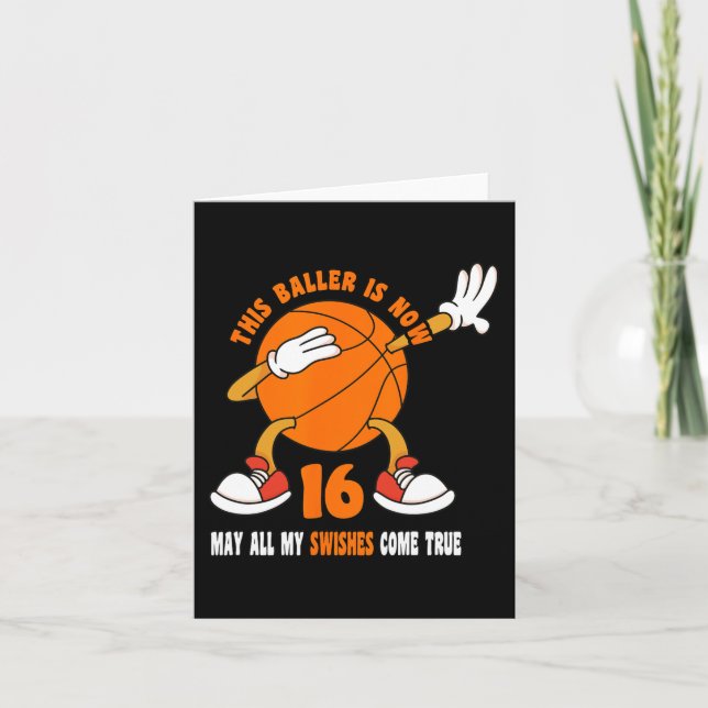 Carte 16 ans Joyeux 16e anniversaire Basketball 16e Bi (Devant)