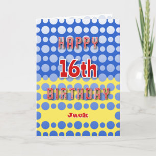 Carte 16e anniversaire ajouter cercles de nom motif