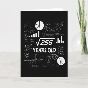 Carte 16e anniversaire Carré mathématiques racine 16 ans