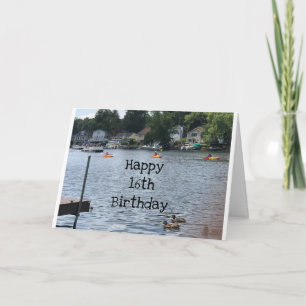 Carte *16e ANNIVERSAIRE* COMME UNE JOURNÉE AU LAC!