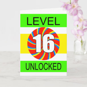 Carte 16e anniversaire Jeu d'ordinateur