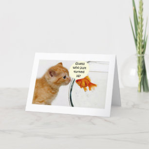 Carte 16e ANNIVERSAIRE SOUHAITEZ PARLER GOLDFISH