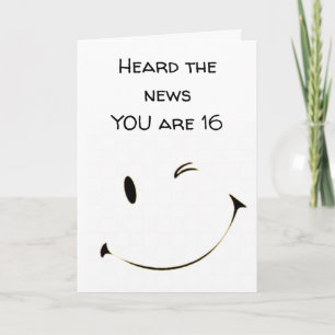 Carte **16e*** ANNIVERSAIRE UN GRAND ADOLESCENT