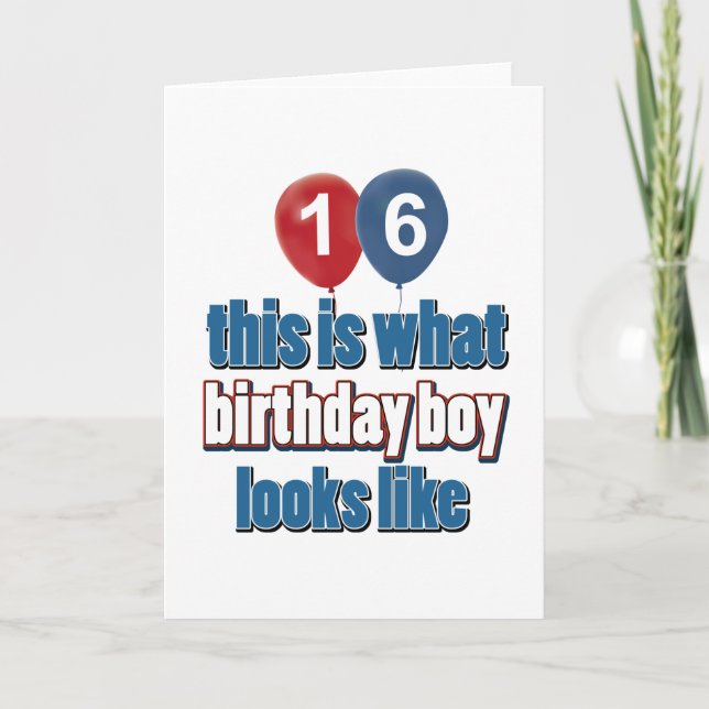 Carte 16ème anniversaire de design (Devant)