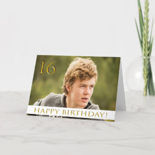 Carte 16ème anniversaire pour un garçon avec votre photo