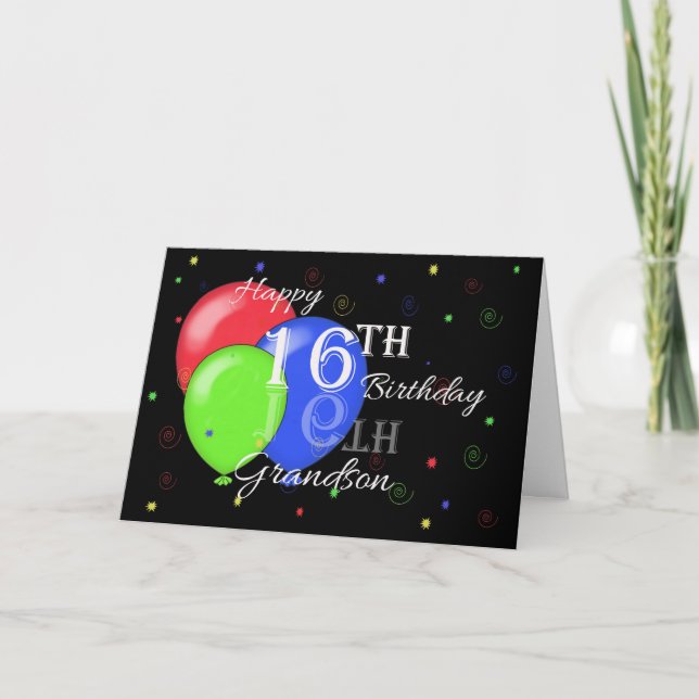 Carte 16ème petit-fils heureux d'anniversaire (Devant)
