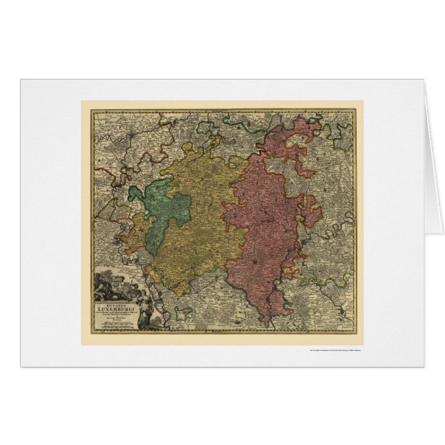 Carte 1712 du luxembourgeois l'Europe (Devant horizontal)