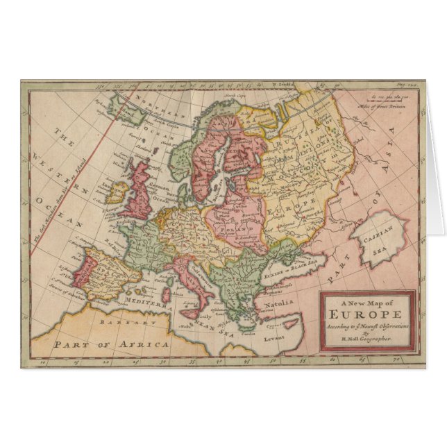 Carte 1721 historique de l'Europe (Devant horizontal)
