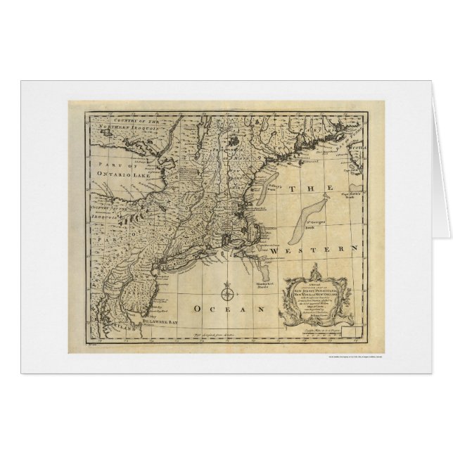 Carte 1747 de New York de New Jersey de la (Devant horizontal)