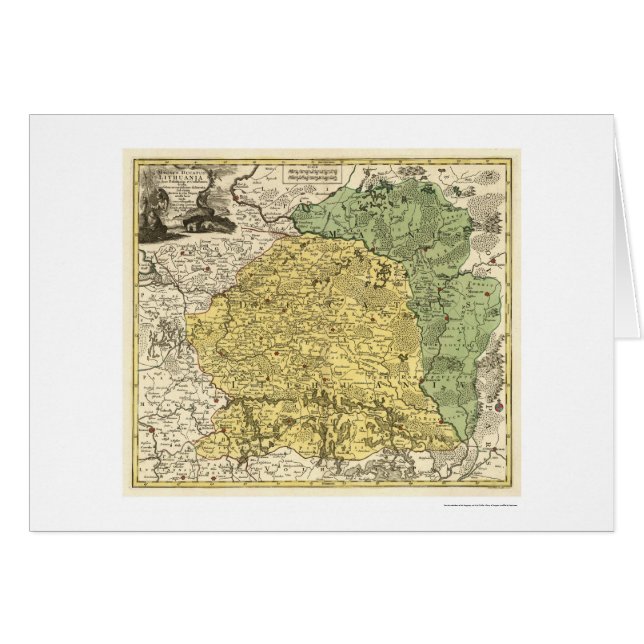 Carte 1750 de la Lithuanie (Devant horizontal)