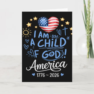 Carte 1776 2026 Enfant Américain De Dieu 250e Anniversai