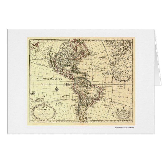 Carte 1780 d'hémisphère de l'ouest (Devant horizontal)