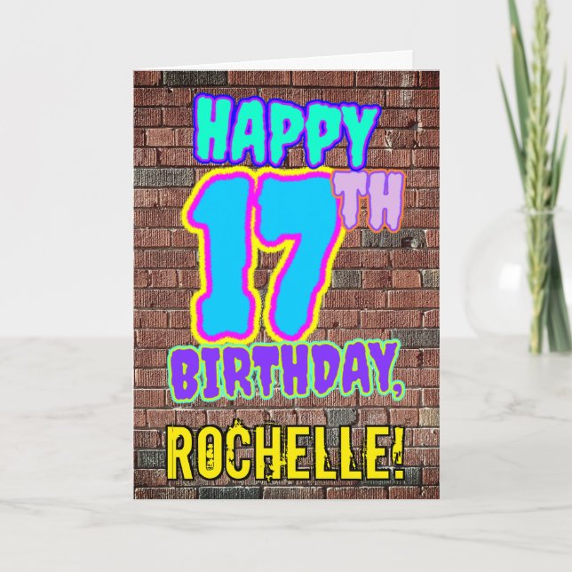 Carte 17e anniversaire - Amusant, Graffiti urbain inspir (Devant)