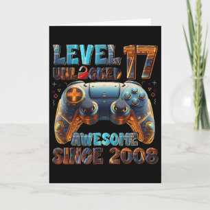 Carte 17e Anniversaire Joueur Vidéo Garçon Awesome 2008 