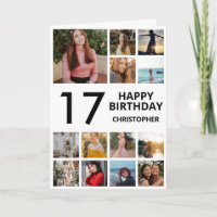 17e anniversaire Photo Collage 13 Photos Noir Blan