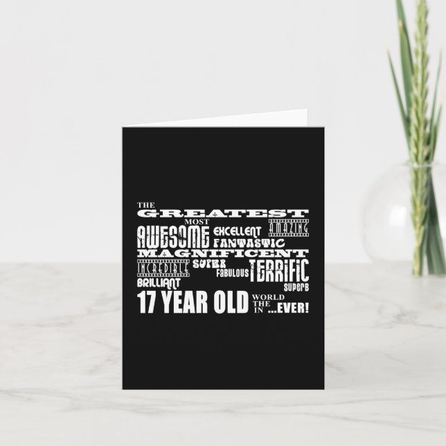 Carte 17e Birthday Party Greatest Seventeen Year Old (Devant)