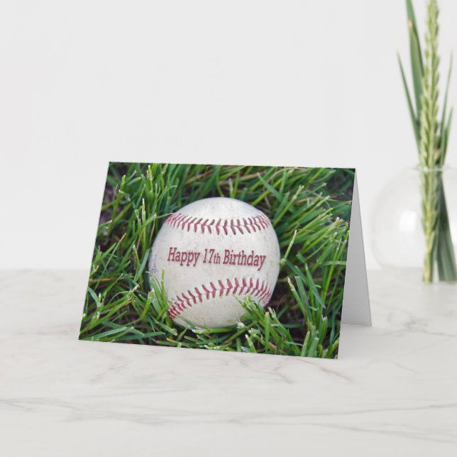 Carte 17ème anniversaire avec baseball (Devant)