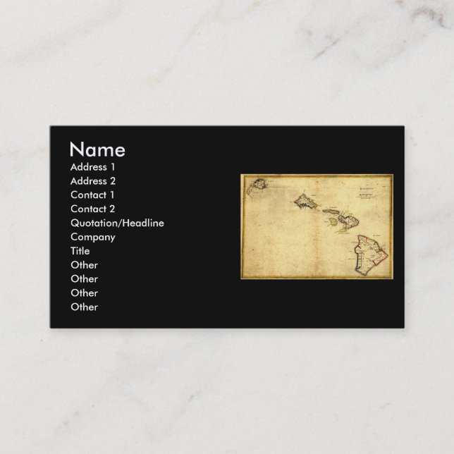 Carte 1837 - îles d'Hawaï de cru hawaïennes (Devant)