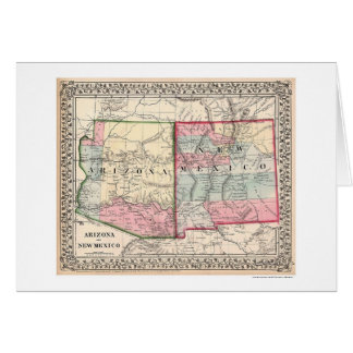 Carte 1867 de l'Arizona Nouveau Mexique