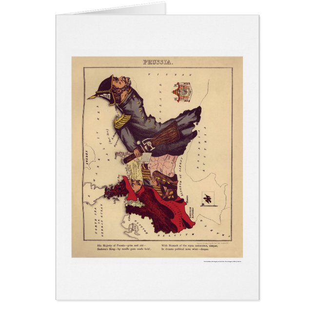 Carte 1868 de caricature de la Prusse (Devant)