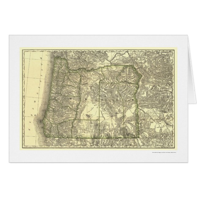 Carte 1876 de chemin de fer de l'Orégon (Devant horizontal)