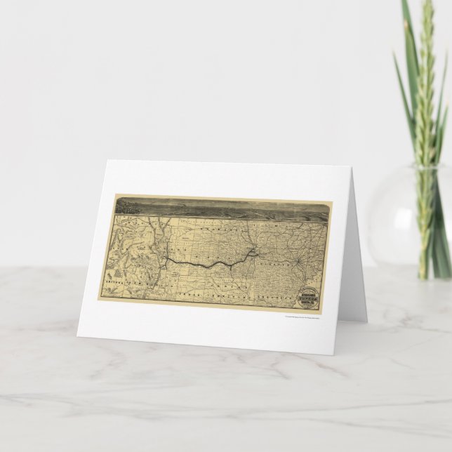 Carte 1880 de chemin de fer de Topeka Père Noël Fé (Devant)