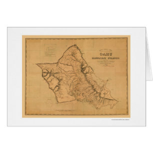 Carte 1881 de chemin de fer d'Oahu Hawaï