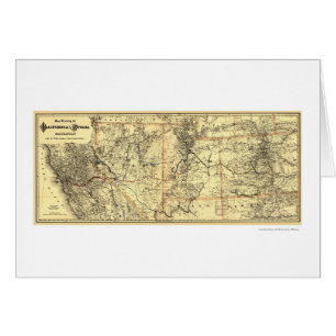 Carte 1882 de rail de la Californie et du Nevada