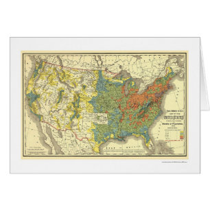 Carte 1890 des Etats-Unis de densité de populatio