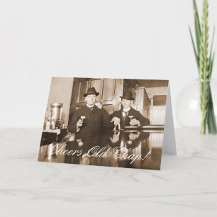 Carte 1890 Salon Bar Hommes Cheers Old Chap Joyeux Anniv